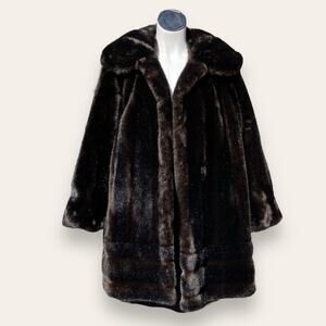 VTG Faux Fur Tissavel Coat | M/L | Country Pacer | French Import | Rich Brown